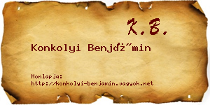 Konkolyi Benjámin névjegykártya